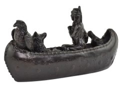 Soška pryskyřice Indiánská loď - 21 x 12 cm