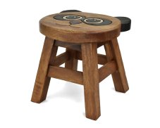 Stolička dřevěná dekor medvěd - II. jakost