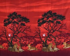 Sarong - Pareo REN, savana, červená