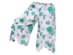 Vrstvené krátké kalhoty Ameerah, bílá, zelené růže