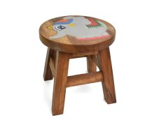 Stolička dřevěná dekor sloník - II. jakost