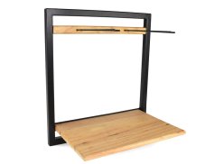 Dřevěný nástěnný stojan na sklenice s kovovým rámem Ava 52 x 46,5 cm