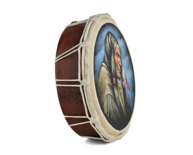 Indiánský buben Šaman, ručně malovaný, 20 cm