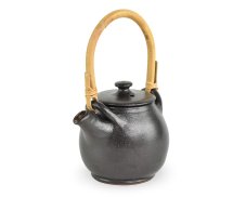 Keramická konev Pu Erh hnědá s rákosovým uchem cca 0,45 l
