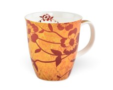 Porcelánový hrnek Mai Ling, oranžová, červené květy, 400 ml