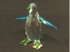 Skleněná soška zvířátko tučňák