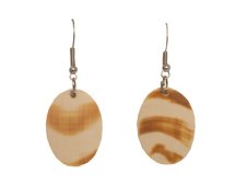 Náušnice perleť hnědobílé