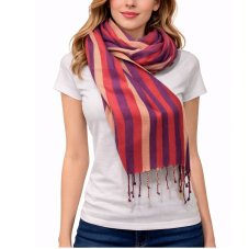 Šátek viskóza 200cm x 70cm pruhy multicolor AK