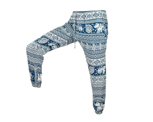 Kalhoty Joga WIN , viskóza,petrolejové , ornamenty