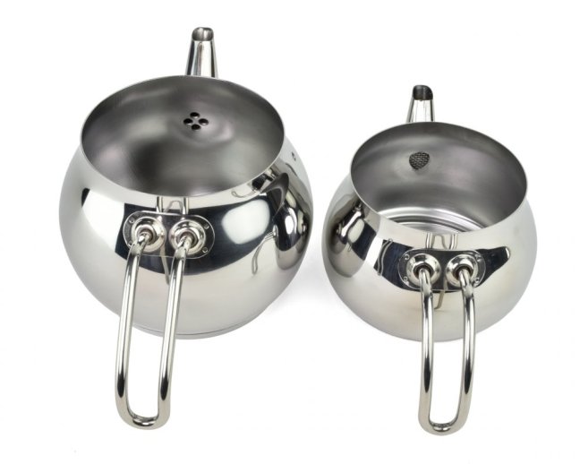 Turecká nerezová dvojkonvice Caydanlik Mini Boy kovové úchyty