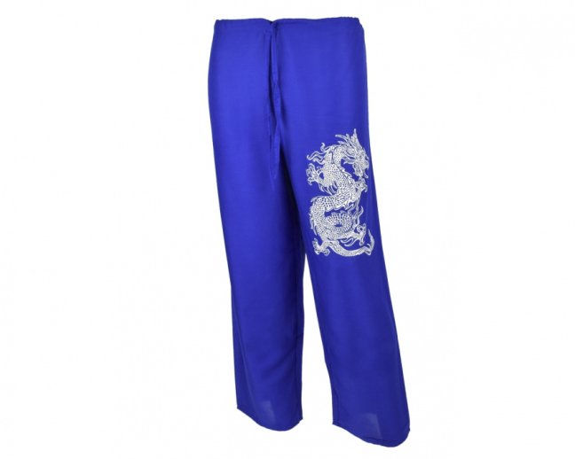 Kalhoty Nippon dlouhé, bavlna, modré, drak III