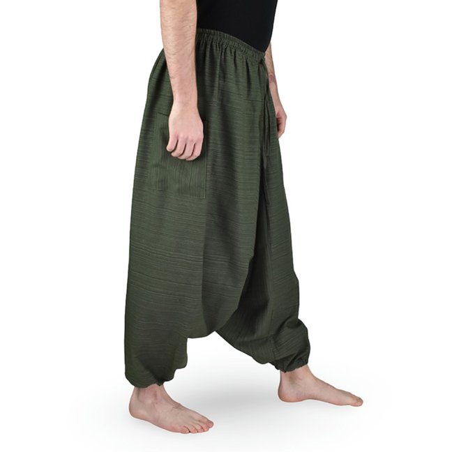 Harémové kalhoty aladin LIN, tmavě zelená