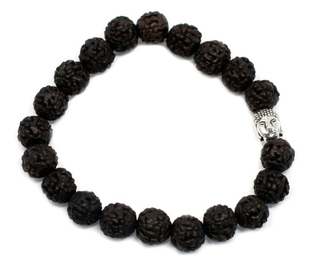 Japa Mala Rudraksha náramek tmavý