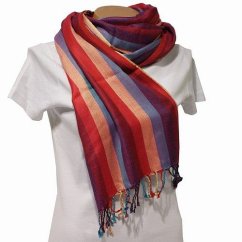 Šátek viskóza 200cm x 70cm pruhy multicolor AC