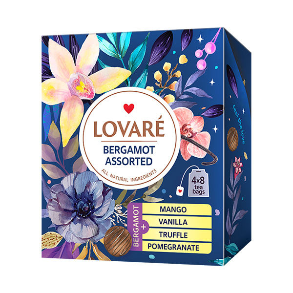 Kolekce čajů Lovaré Bergamot Tea Assorted (32 sáčků) 64 g