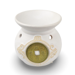 Aromalampa bílá, kulatá - Mince