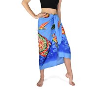 Sarong - Pareo VERADIS, modrý, želvy a ryby