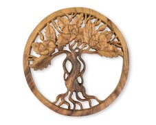 Závěsná dřevěná dekorace Strom života světlá - 30 cm - var. B