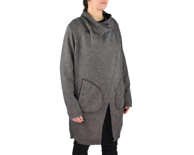 Kardigan ATID, s kapsami, hnědý