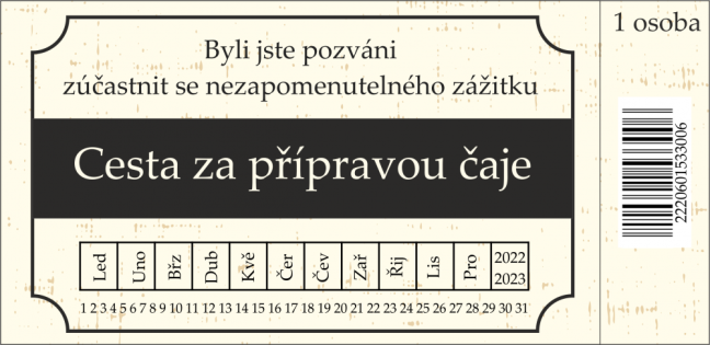 Cesta za přípravou čaje - workshop čaje pro jednu osobu