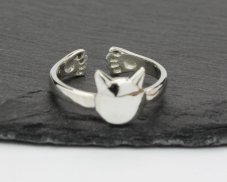 Stříbrný prsten Kočička