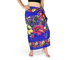 Sarong - Pareo REN, multicolor ibišek, tm. modrá, II. jakost