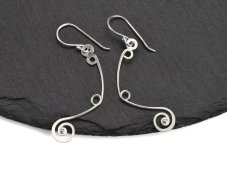 Stříbrné náušnice spirály dlouhé