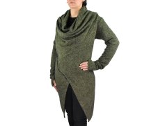 Kardigan ADA s límcem, dvoucestný zip, zelený