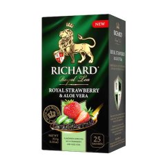 Zelený aromatizovaný čaj Richard Royal Strawberry & Aloe vera (25 sáčků) 37,5 g