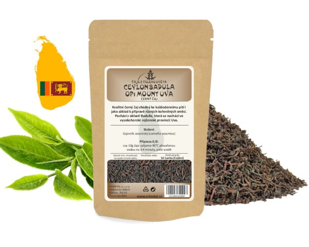 Černý čaj Ceylon Badula OP1 Mount Uva - Gramáž čaje: 200 g