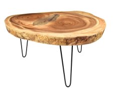 Dřevěný konferenční stůl se sklem 90 x 77 cm