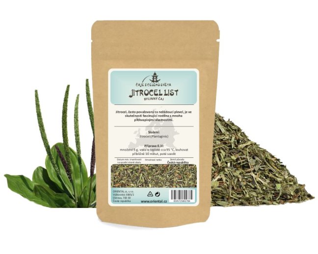 Bylinný čaj Jitrocel list - řez (Plantaginis) - Gramáž čaje: 50 g