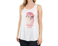 Dámské tílko Yoga, polyester, krémové, kočičí babička