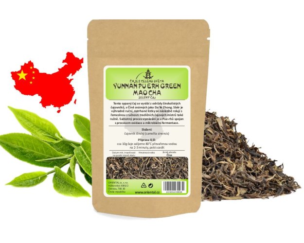 Zelený čaj China Yunnan Pu Erh Green Mao Cha