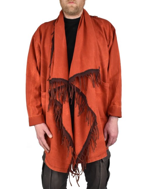 Kardigan TIDA, černý, hnědé třásně