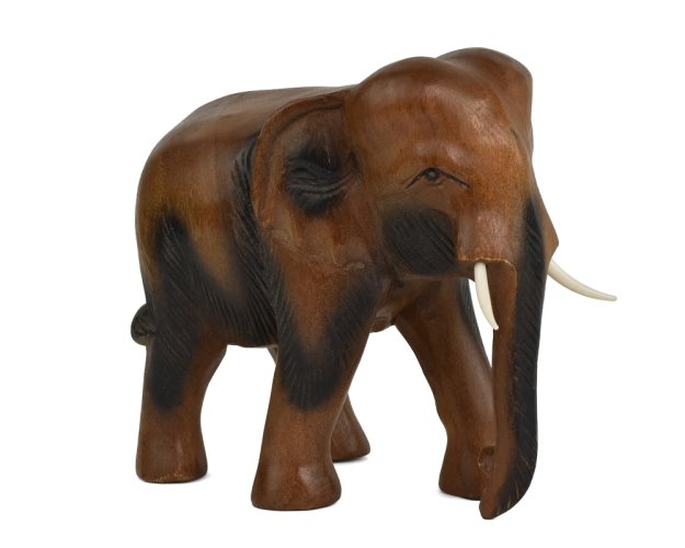 Dřevěná soška Slon Dlouhověkosti 16 cm
