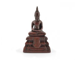Buddha meditující, pryskyřice, světlý, 8 cm