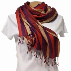 Šátek viskóza 200cm x 70cm pruhy multicolor AG