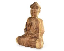 Dřevěná soška Buddha 30 cm natural - Vitarka mudra - učení - var. B