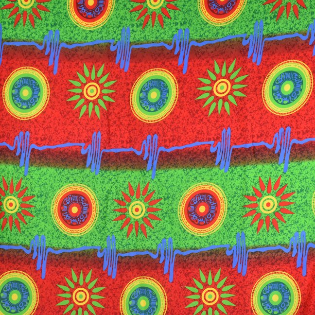 Sarong - Pareo KUJAKU, slunce, červeno - zelený
