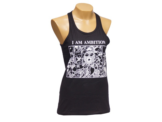 Dámské tílko I AM AMBITION, bavlna, černé - Velikost: M