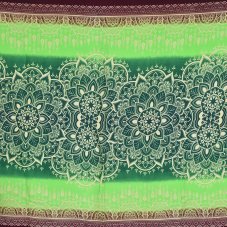 Sarong - Pareo BUN, duhová mandala, zelená, II. jakost