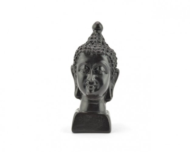 Buddhova hlava, pryskyřice, tmavá, 7 cm