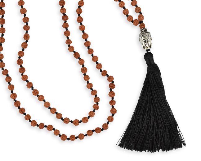 Japa Mala Rudraksha Buddha - černá
