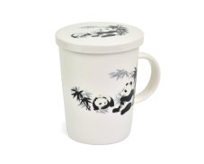 Porcelánový hrnek Royal Tea se sítkem bílý Panda