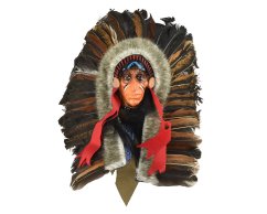 Závěsná dekorace Indiánský náčelník 25 cm - var. G