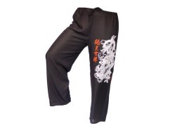 Kalhoty Nippon dlouhé, bavlna, černé, drak