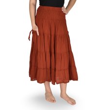 Sukně midi TAWAN s kapsami, cihlová