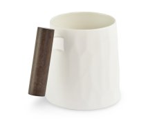 Porcelánový hrnek Blanca, dřevěná úchytka, 320 ml