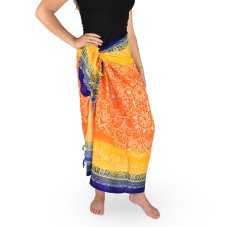 Sarong - Pareo BUN, duhová mandala, oranžová, II. jakost
